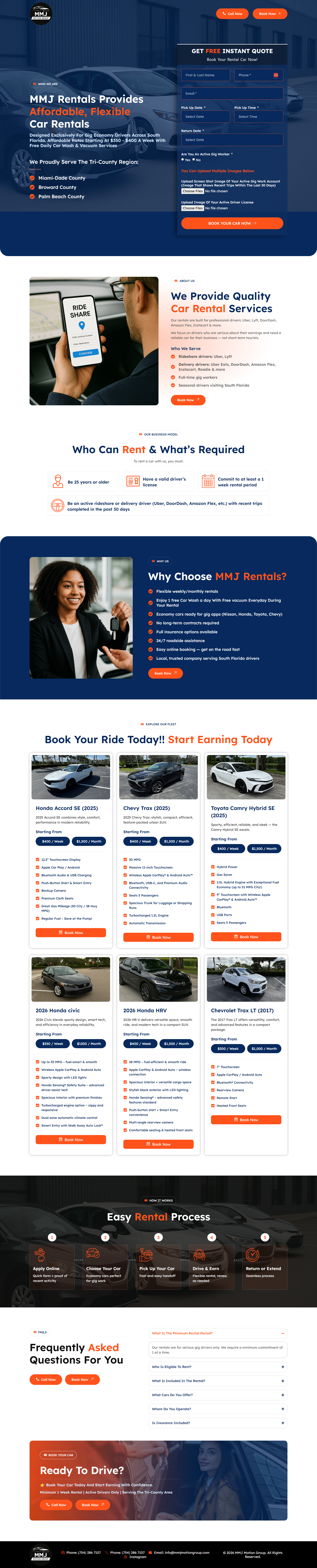 Flexible Car Rentals, South Florida designed and developed by OneGo Marketing